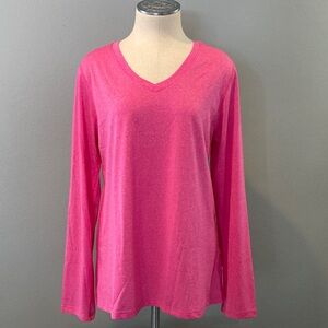 Hanes Sport, l/s, Vneck, EUC
